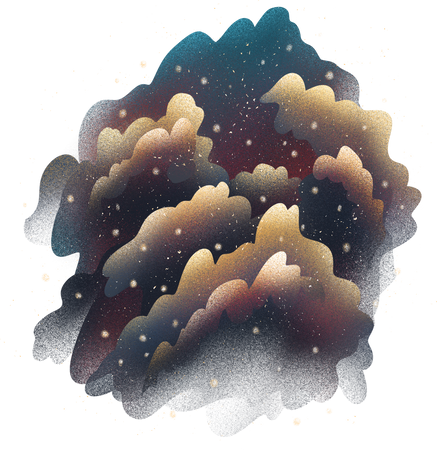 Painterly Textured Semi Realistic Cosmic Dust